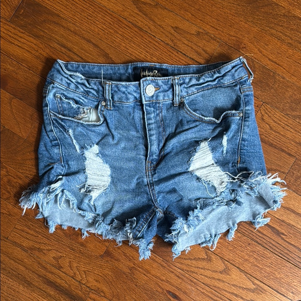 Indigo Rein Distressed Denim Shorts